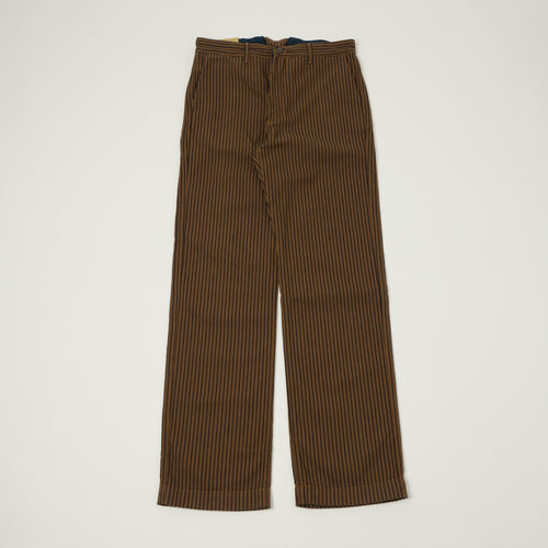 Freenote Cloth Pinstripe Herringbone Dobby Trousers - Brown