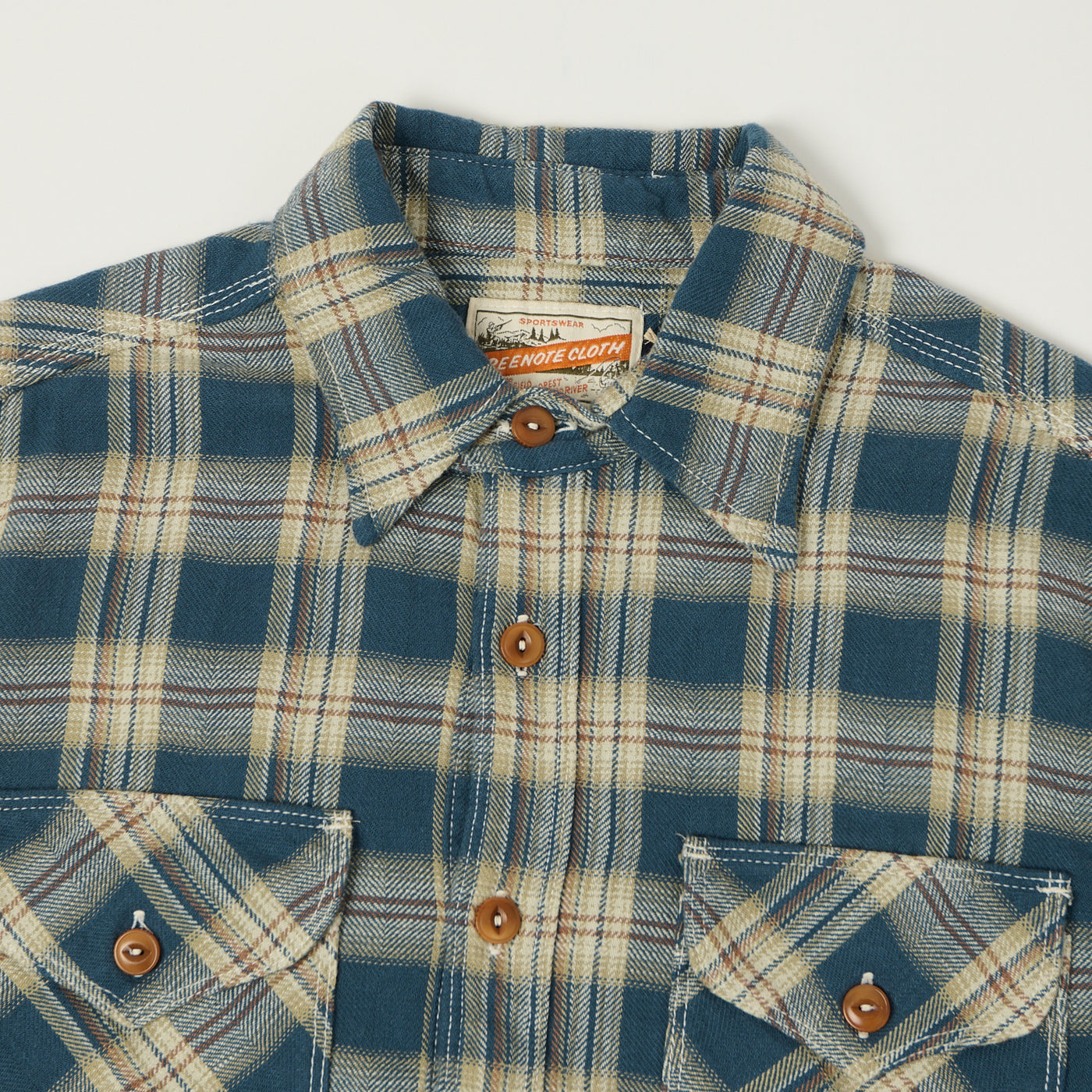 Freenote Cloth 'Wells' Plaid Shirt - Blue