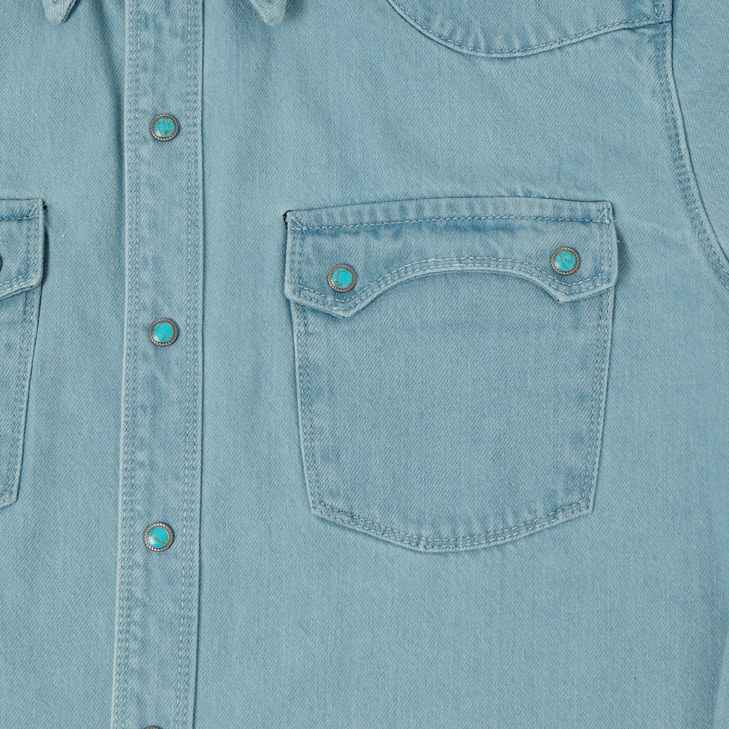 Freenote Cloth 'Modern' 11oz Denim Western Shirt - Bleach Wash