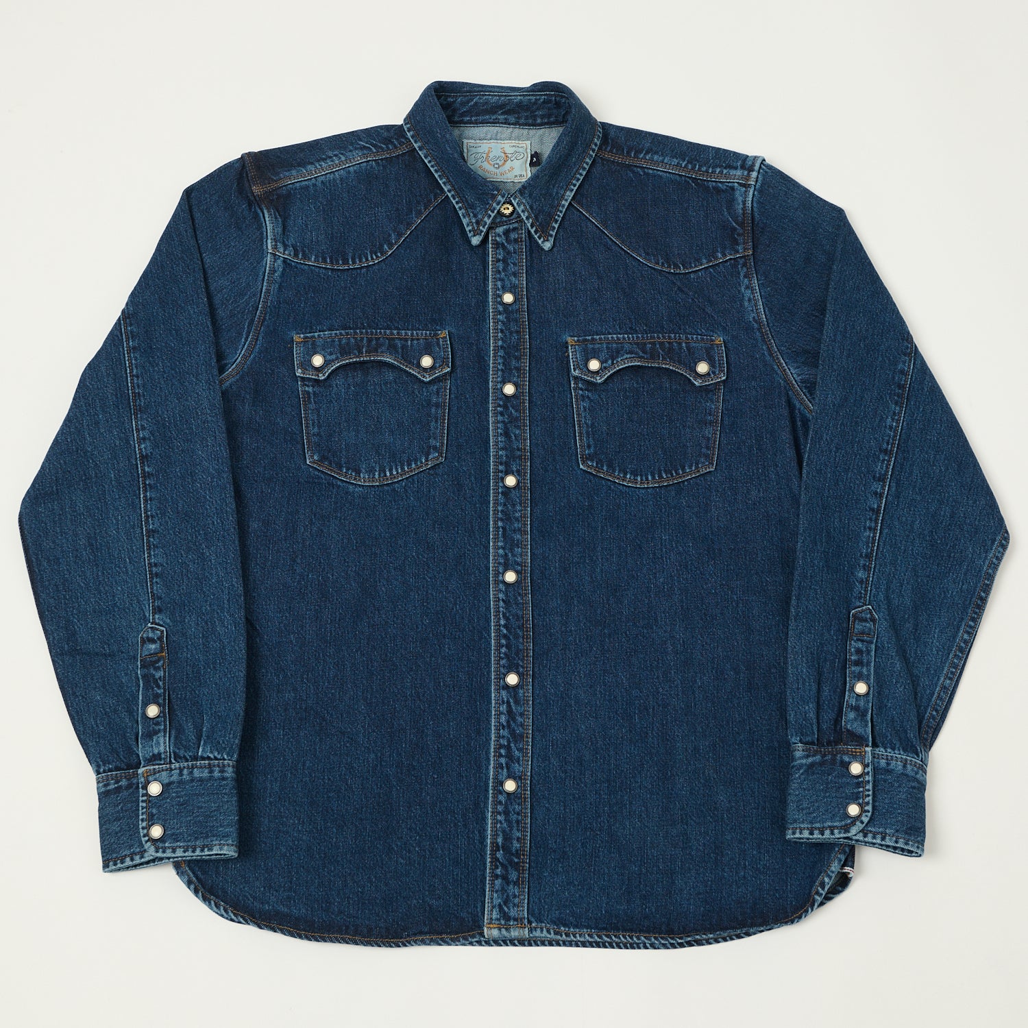 Freenote Cloth 'Modern' 11oz Denim Western Shirt - Stone Wash