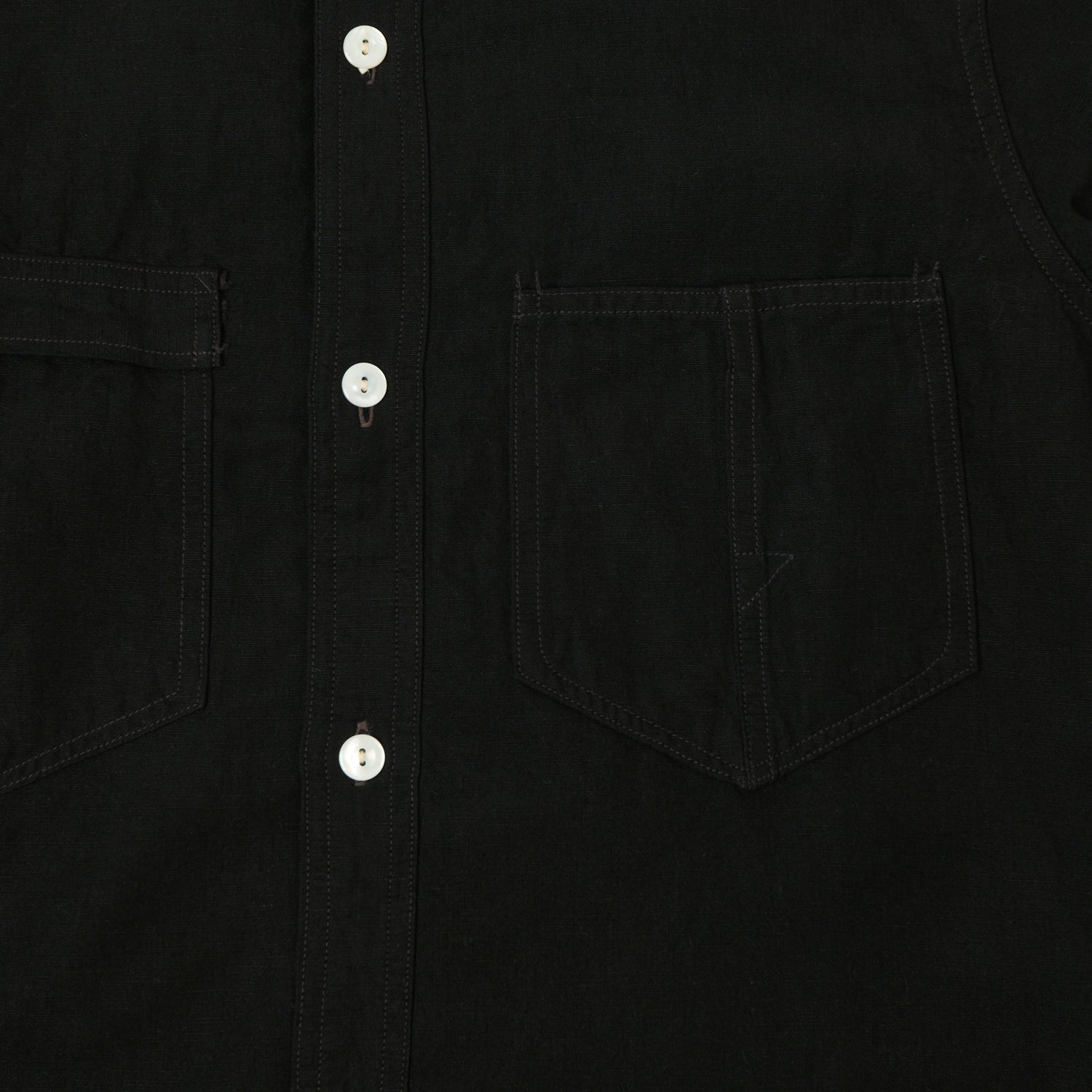 Freewheelers & Co Union Special Overalls 'Big Bertha' S/S Chambray Work Shirt - Black