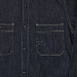 Freewheelers 'Diamond Cracker' 8oz L/S Denim Work Shirt - Indigo