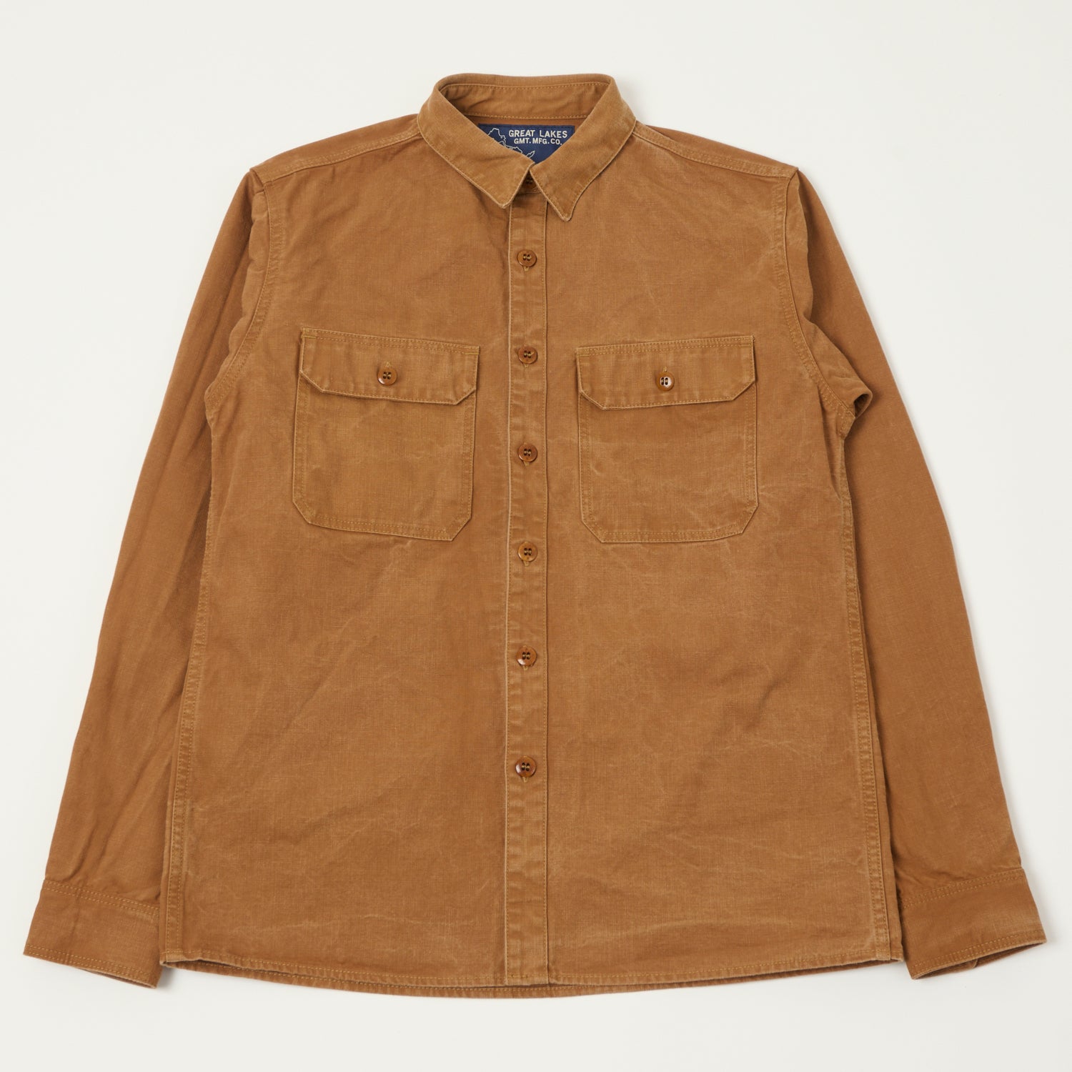 Freewheelers & Co Great Lakes 'Uplander' L/S Work Shirt - Brown