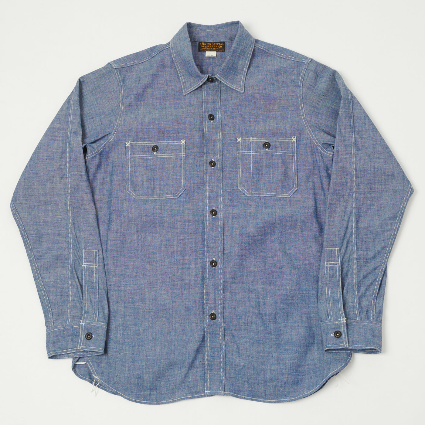 Freewheelers & Co Union Special Overalls 'Neal' Chambray Shirt - Indigo