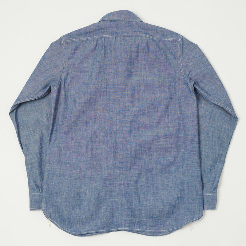 Freewheelers 2313001 'Neal' Vintage Chambray Shirt - Indigo