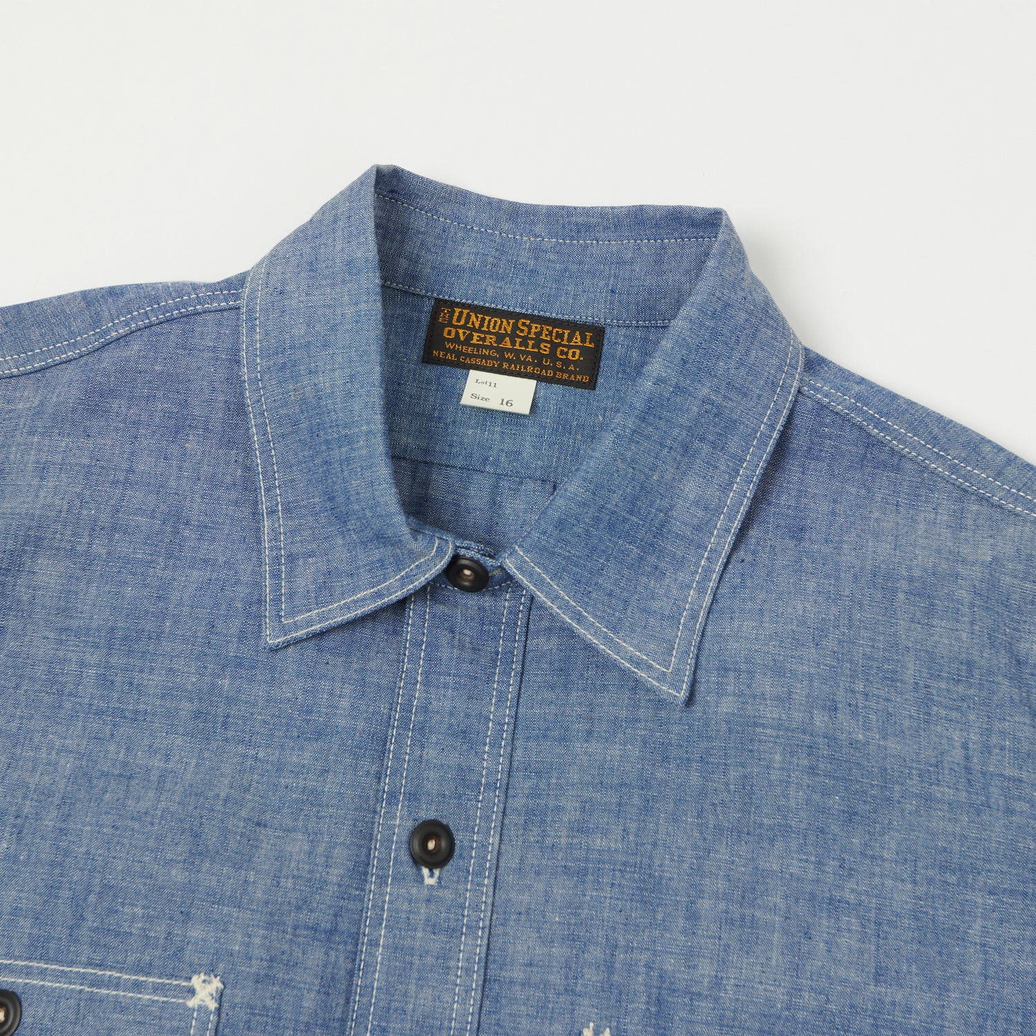 Freewheelers & Co Union Special Overalls 'Neal' Chambray Shirt - Indigo