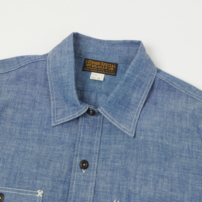 Freewheelers 2313001 'Neal' Vintage Chambray Shirt - Indigo