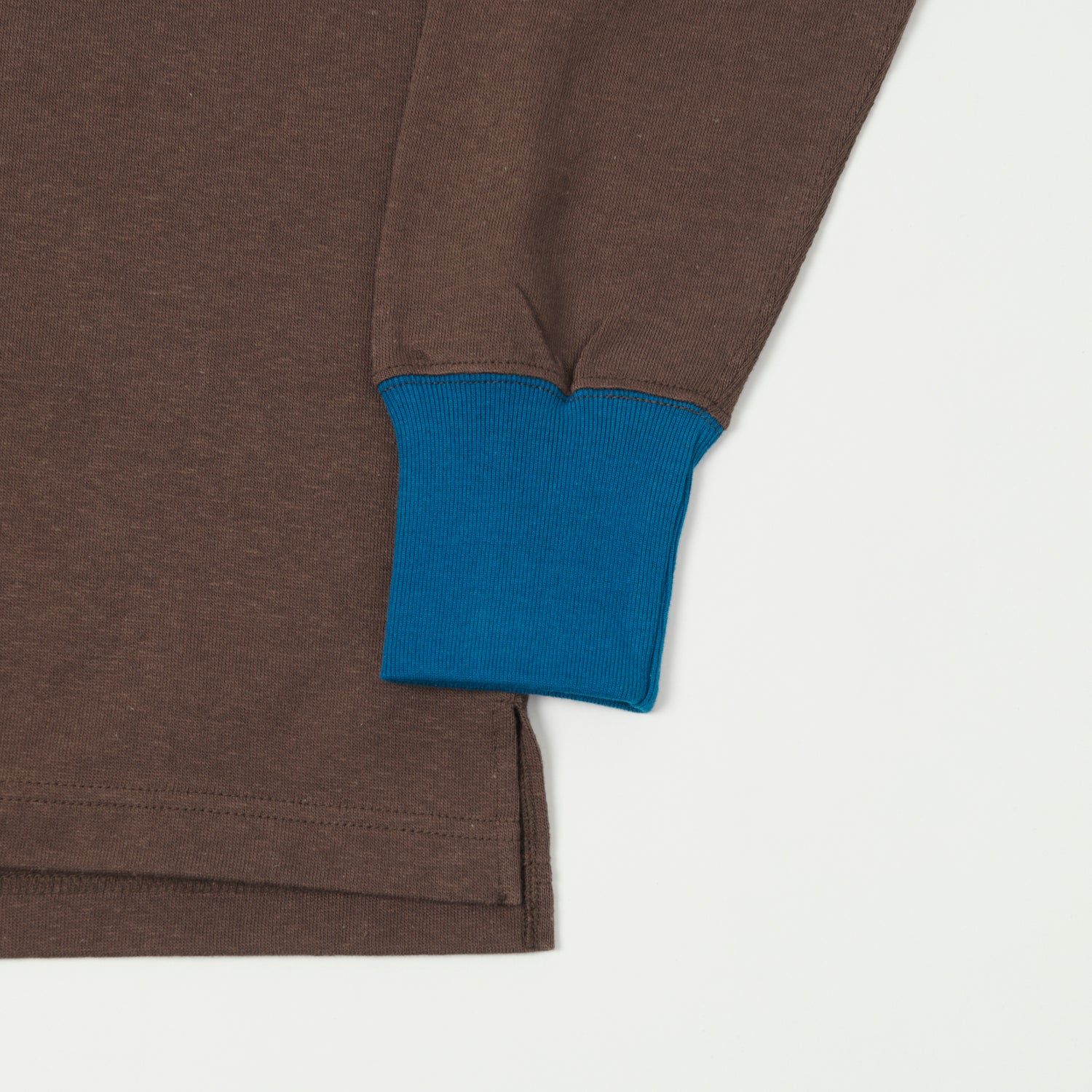 Freewheelers & Co Great Lakes Long Sleeve Henley - Coal Tar/River Blue