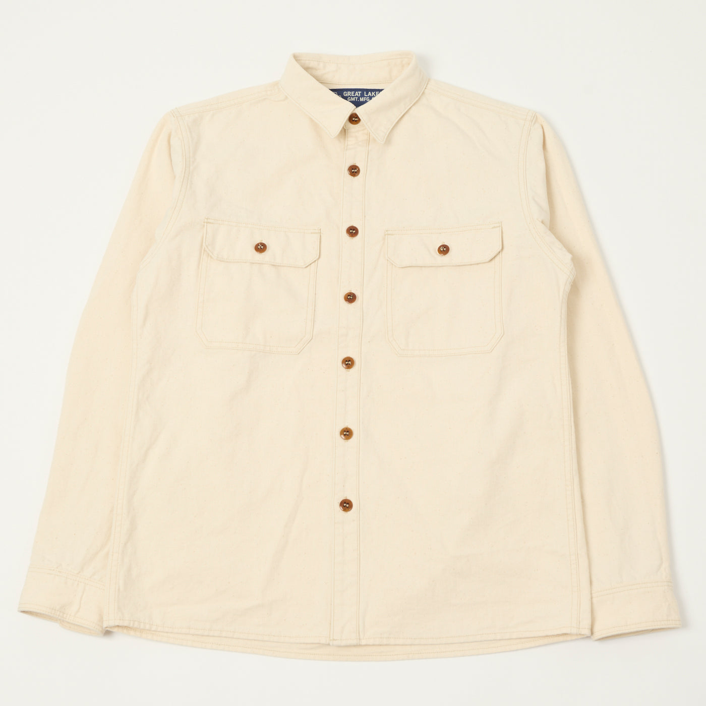Freewheelers & Co Great Lakes 'Uplander' L/S Work Shirt - Natural