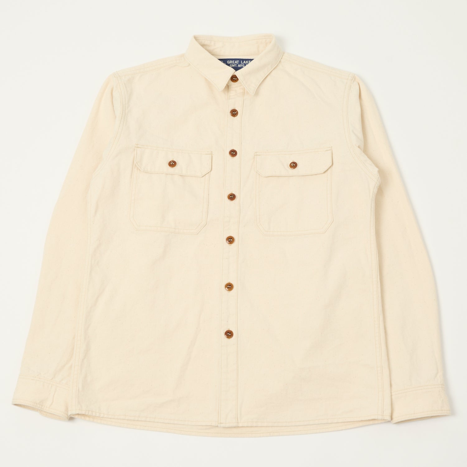 Freewheelers & Co Great Lakes 'Uplander' L/S Work Shirt - Natural