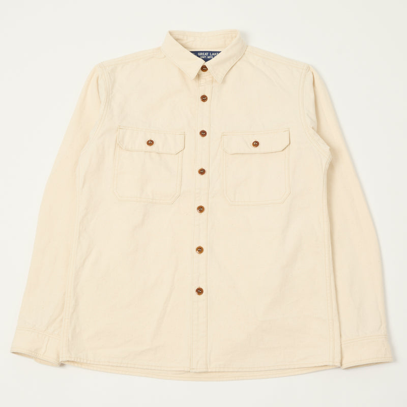 Freewheelers 'Uplander' L/S Work Shirt - Natural