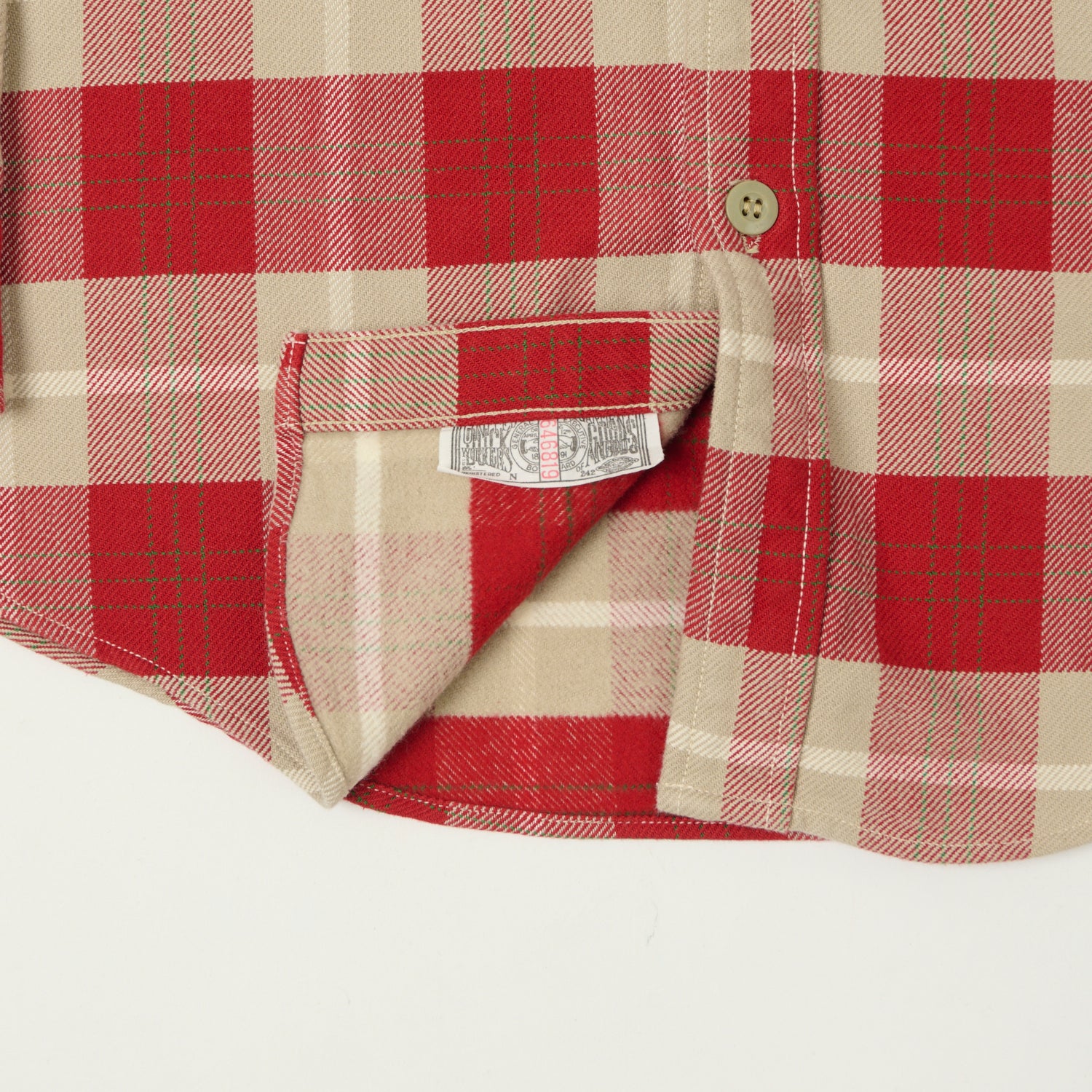 Freewheelers & Co Motor Psyclone 'Nomad' Plaid Work Shirt - Orange Red/Grey