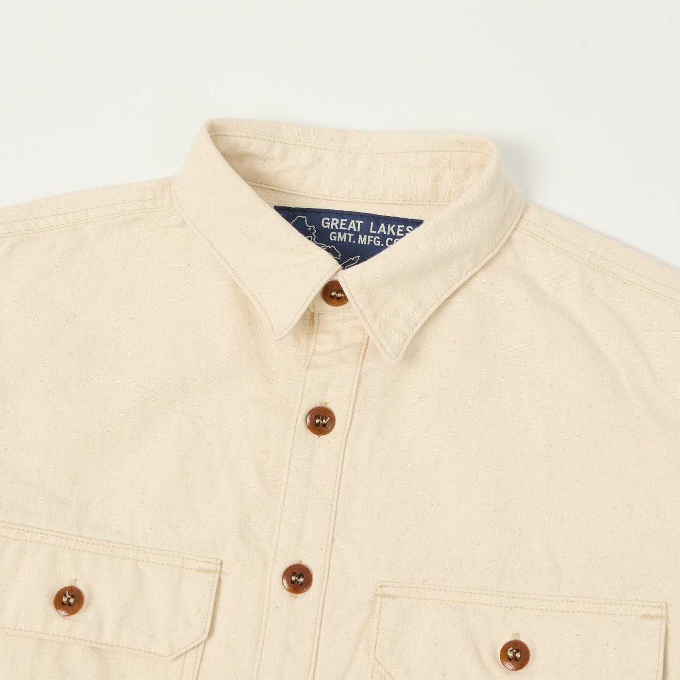 Freewheelers & Co Great Lakes 'Uplander' L/S Work Shirt - Natural