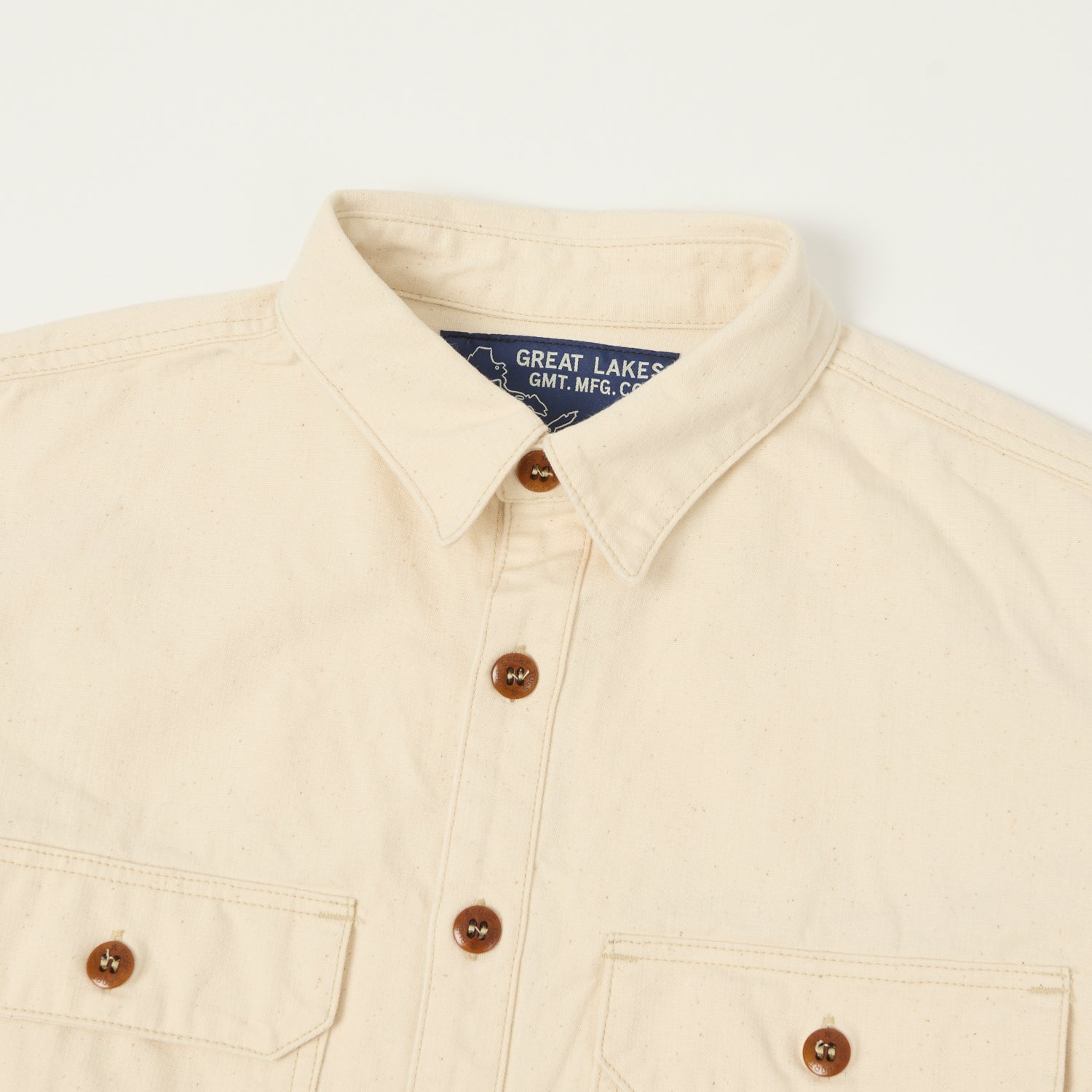 Freewheelers & Co Great Lakes 'Uplander' L/S Work Shirt - Natural
