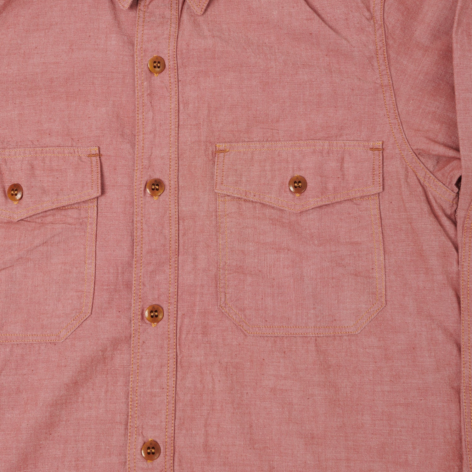 Freewheelers & Co Great Lakes 'Skid Row' Chambray Shirt - Red Chambray