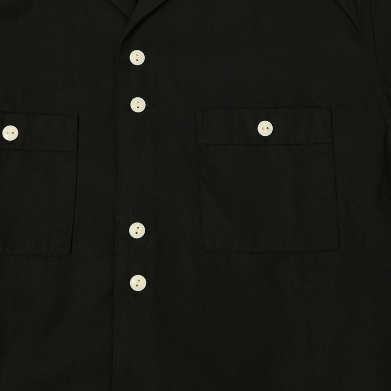 Freewheelers 'Benny' Open Collared S/S Shirt - Rude Black