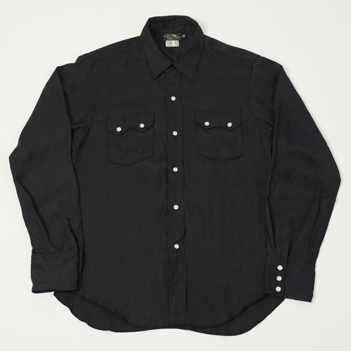 Freewheelers & Co Motor Psyclone 'Rebellion' 1950s Western Shirt - Black