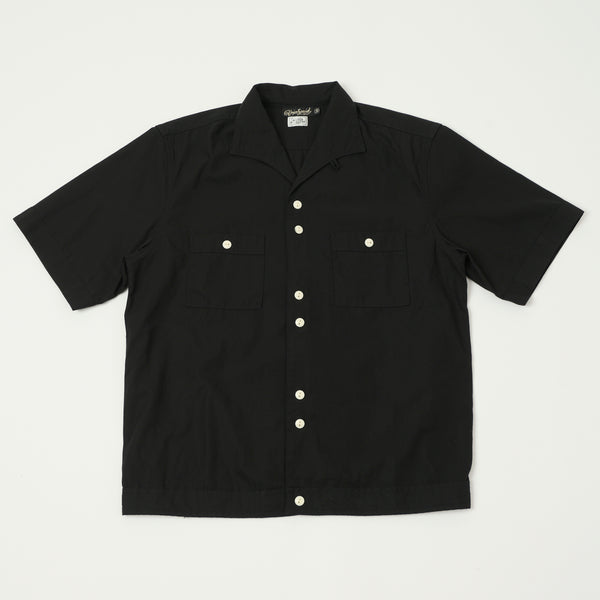 Freewheelers 'Benny' Open Collared S/S Shirt - Rude Black