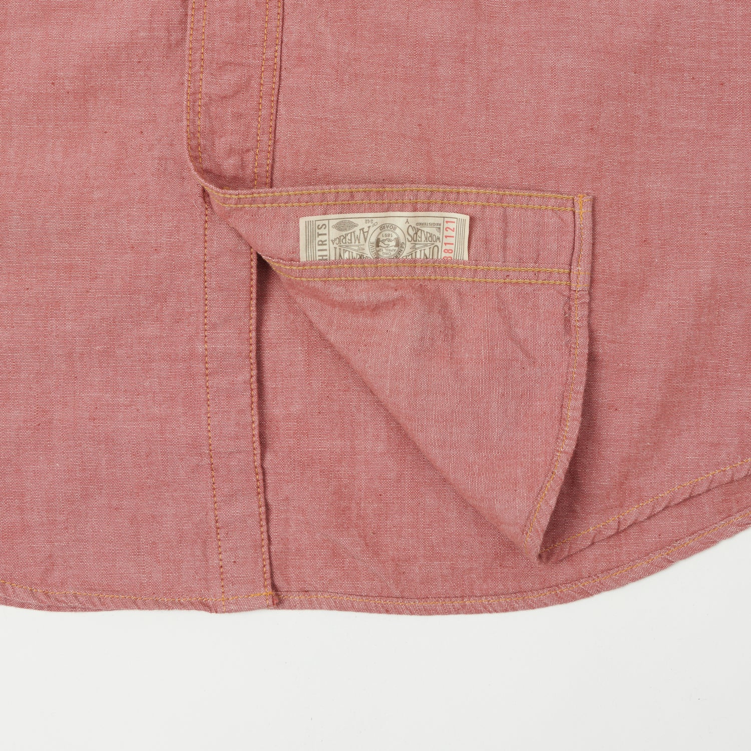 Freewheelers & Co Great Lakes 'Skid Row' Chambray Shirt - Red Chambray