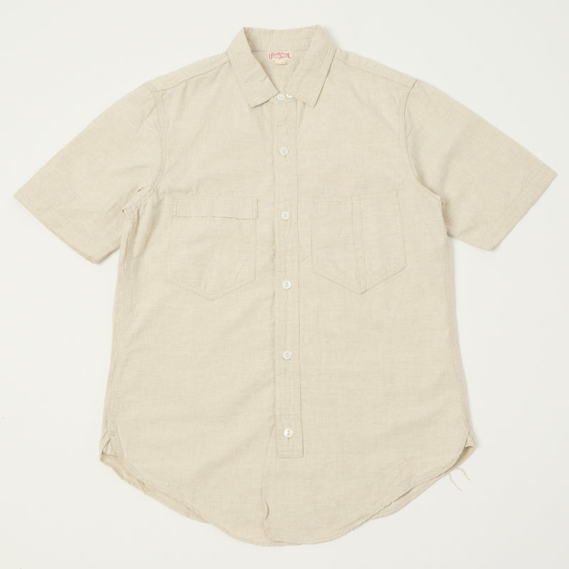 Freewheelers 'Big Bertha' S/S Work Shirt - Raw White