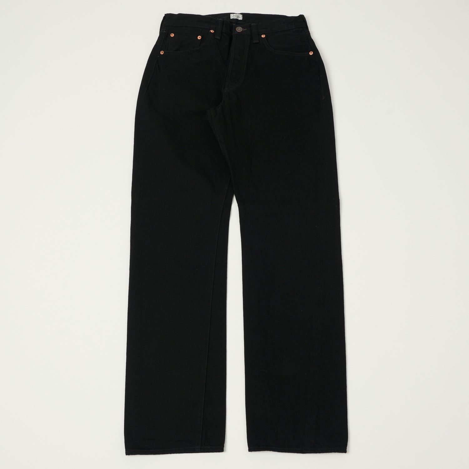 FULLCOUNT 1101 13.7oz Loose Straight Jean - Black 'Splatter