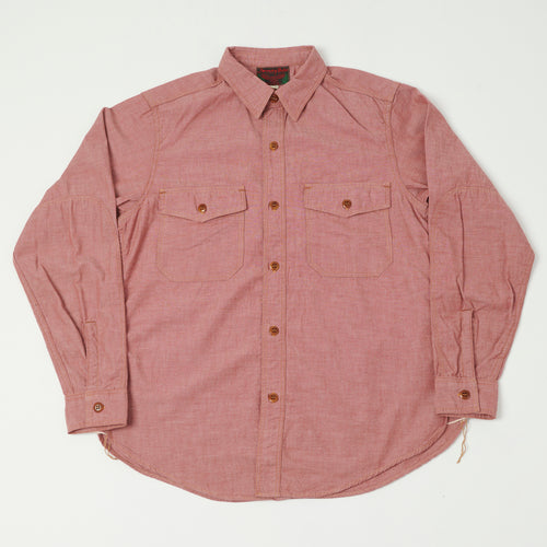 Freewheelers & Co Great Lakes 'Skid Row' Chambray Shirt - Red Chambray
