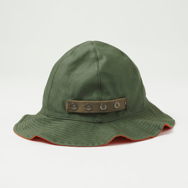 Freewheelers Reversible U.S. Army Sun Hat - Olive Green/Orange