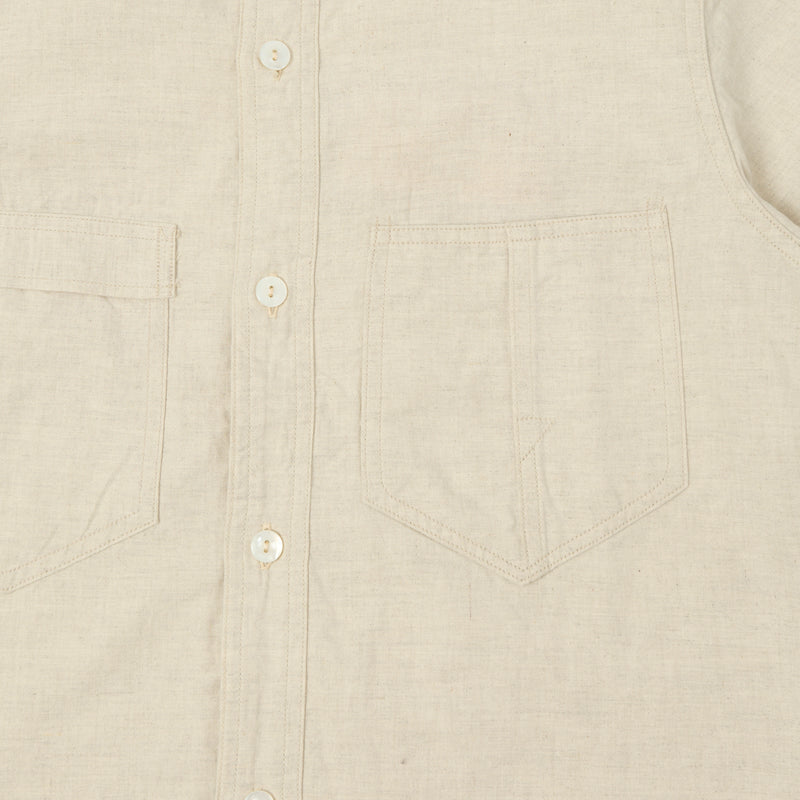 Freewheelers 'Big Bertha' S/S Work Shirt - Raw White