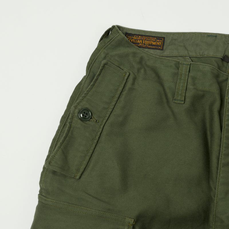 Freewheelers 2432005 Union Special Overalls 'Ground Crew' Trousers - Olive