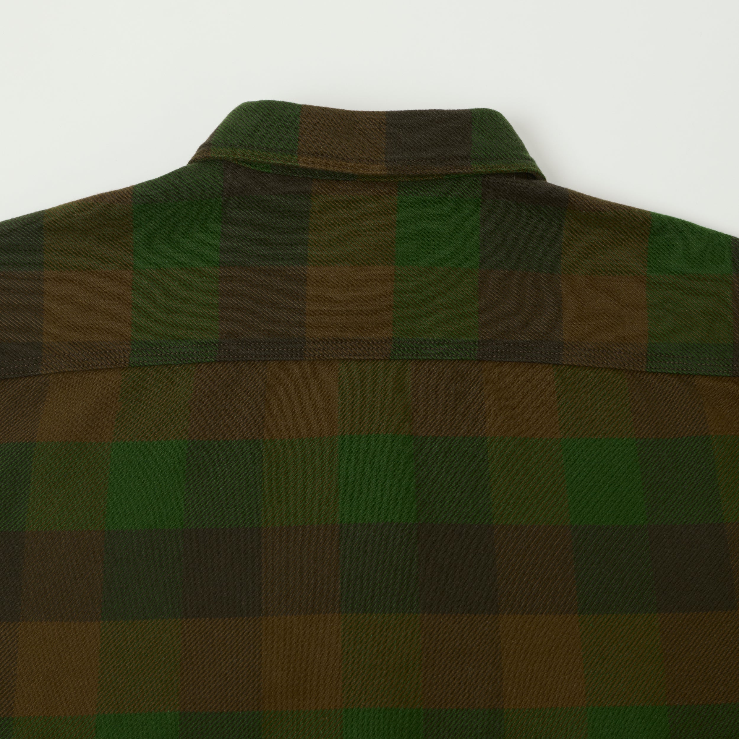 Freewheelers & Co Union Special Overalls 'BaldyGus' Mechanic Shirt - Bottle Green/Khaki Brown