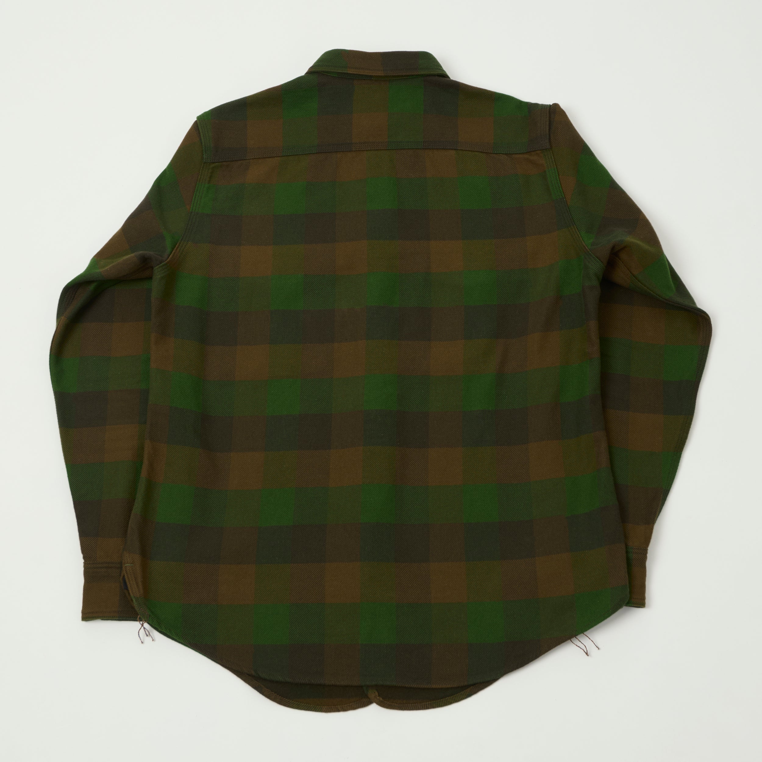 Freewheelers & Co Union Special Overalls 'BaldyGus' Mechanic Shirt - Bottle Green/Khaki Brown