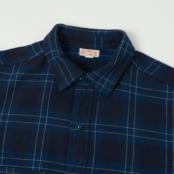 Freewheelers 'Blystone' Mechanic Shirt - Dark Venetian Blue/Navy