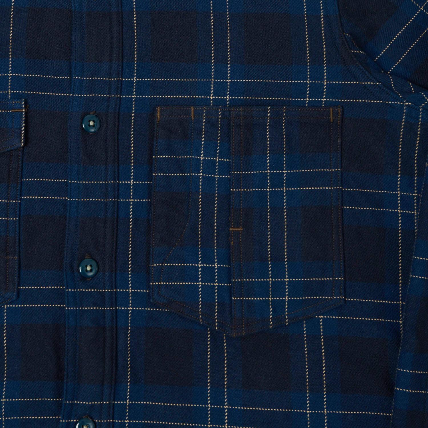 Freewheelers & Co Union Special Overalls 'Blystone' Mechanic Shirt - Dark Venetian Blue/Navy