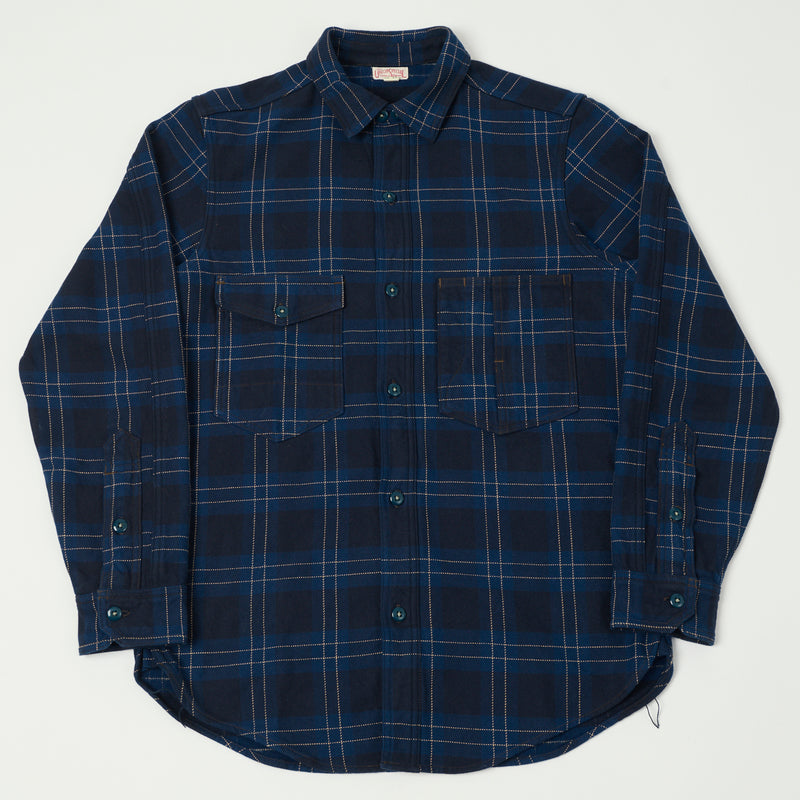 Freewheelers 'Blystone' Mechanic Shirt - Dark Venetian Blue/Navy