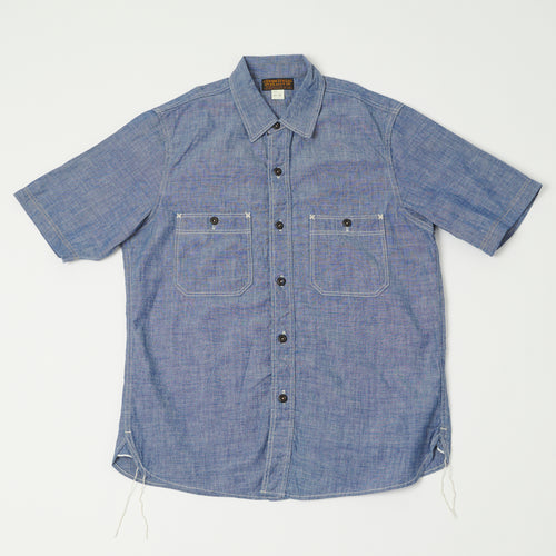 Freewheelers & Co Union Special Overalls 'Head Man' Cut Sleeve Shirt - Vintage Indigo