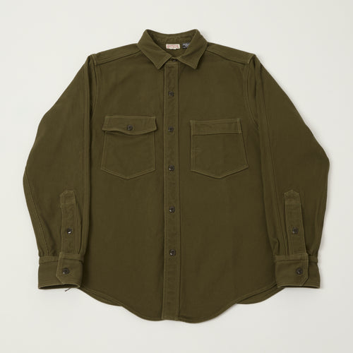 Freewheelers & Co Union Special Overalls 'Gemsa' Work Shirt - Khaki Olive