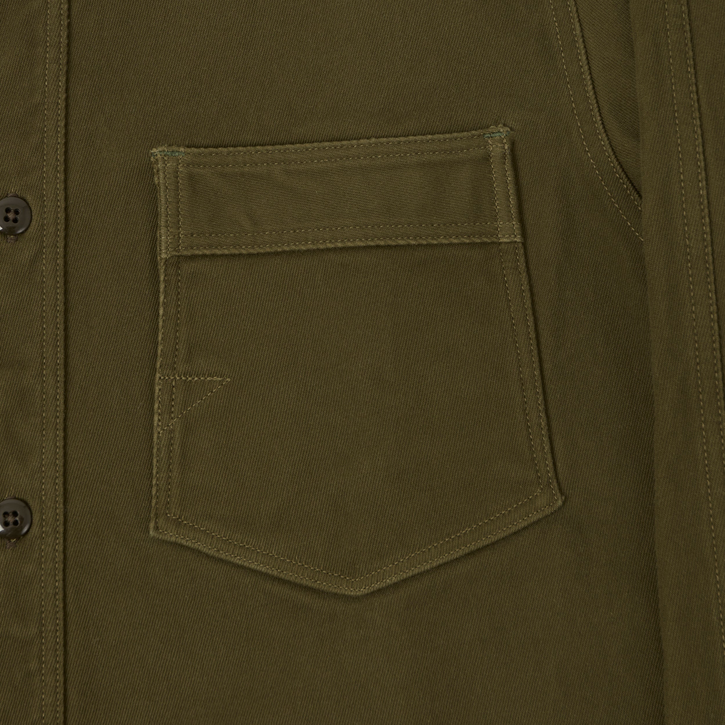 Freewheelers & Co Union Special Overalls 'Gemsa' Work Shirt - Khaki Olive