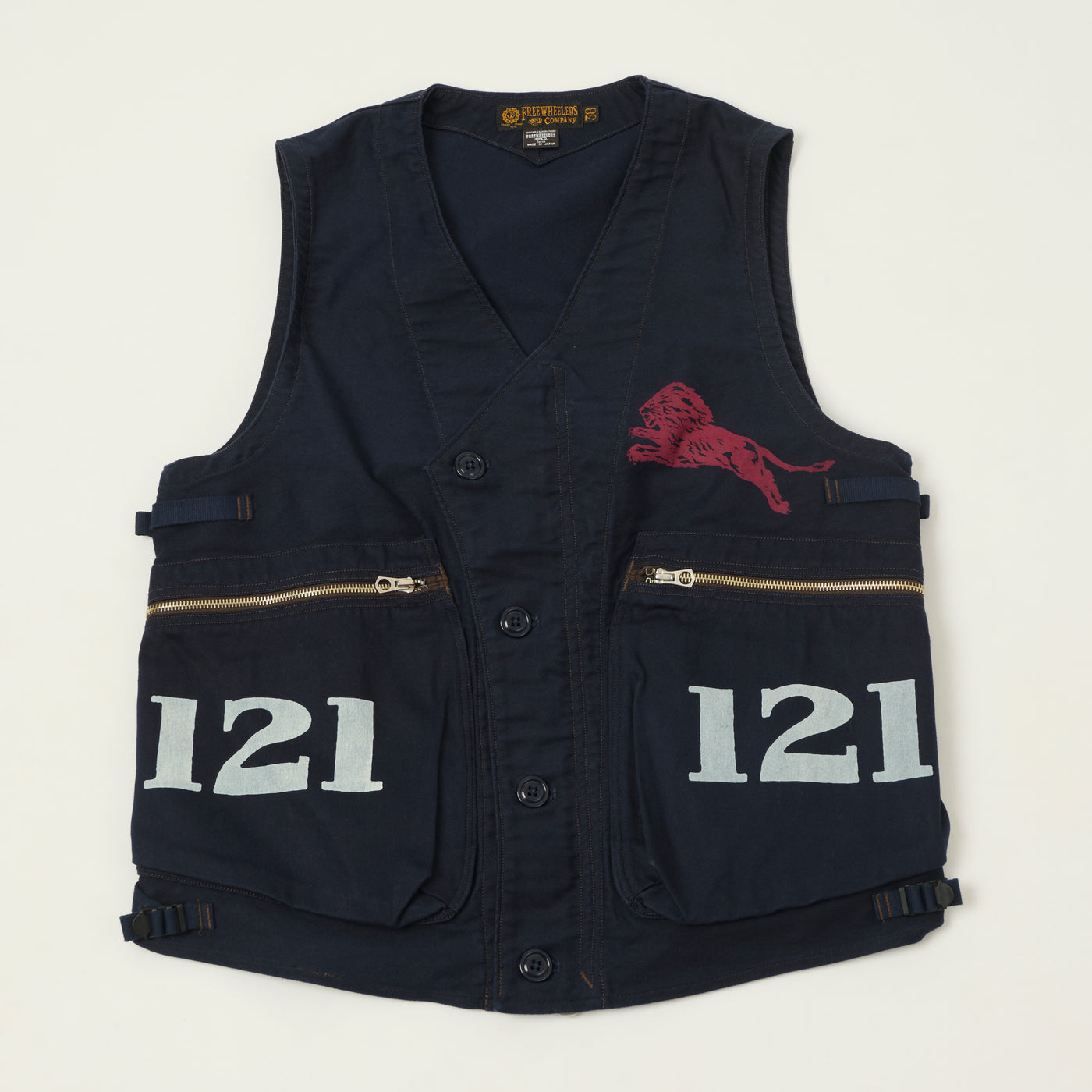Freewheelers & Co 'Gilmore Oil Company' Speed Engineer Sleeveless Coat - Navy