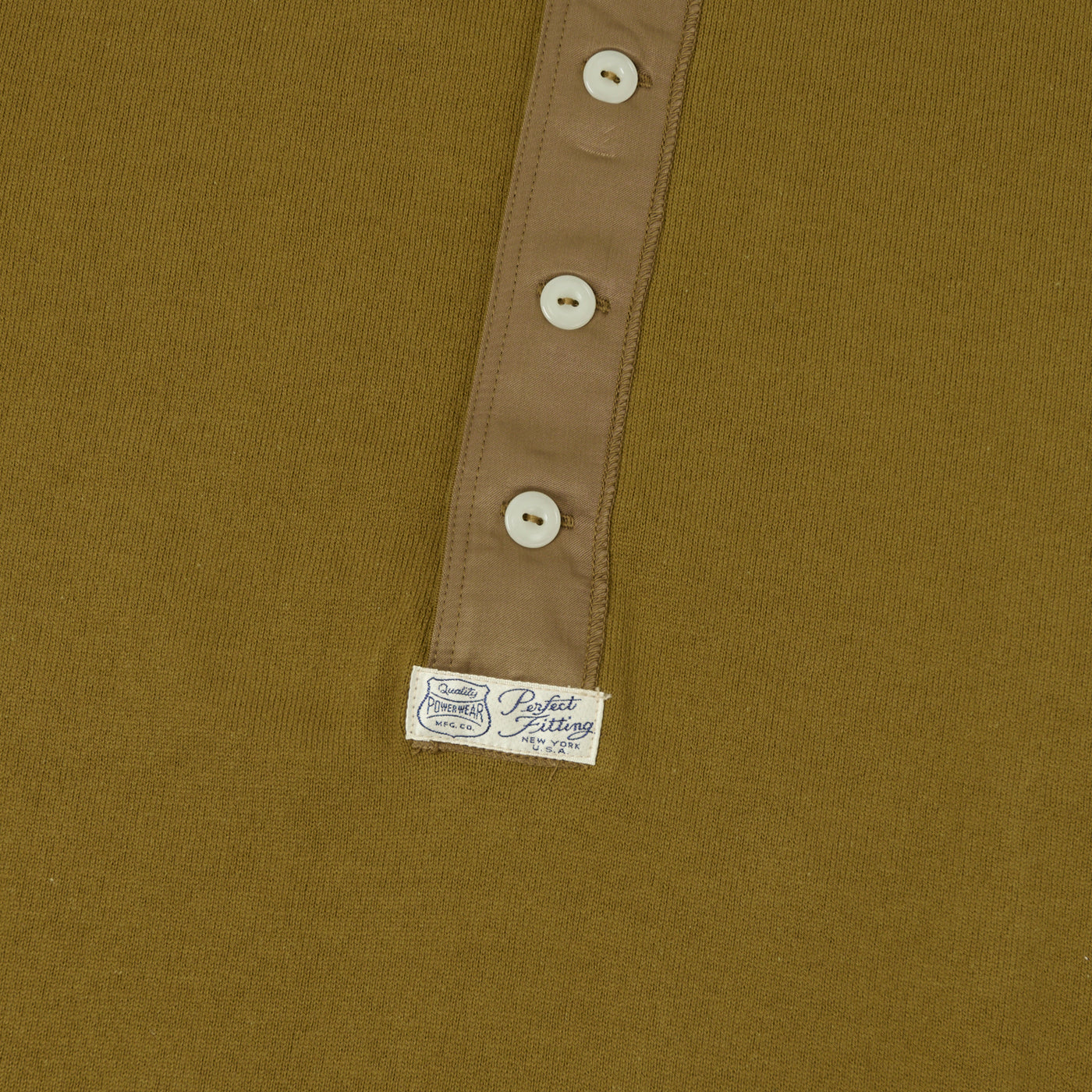 Freewheelers & Co Power Wear Long Sleeve Henley - Olive Drab