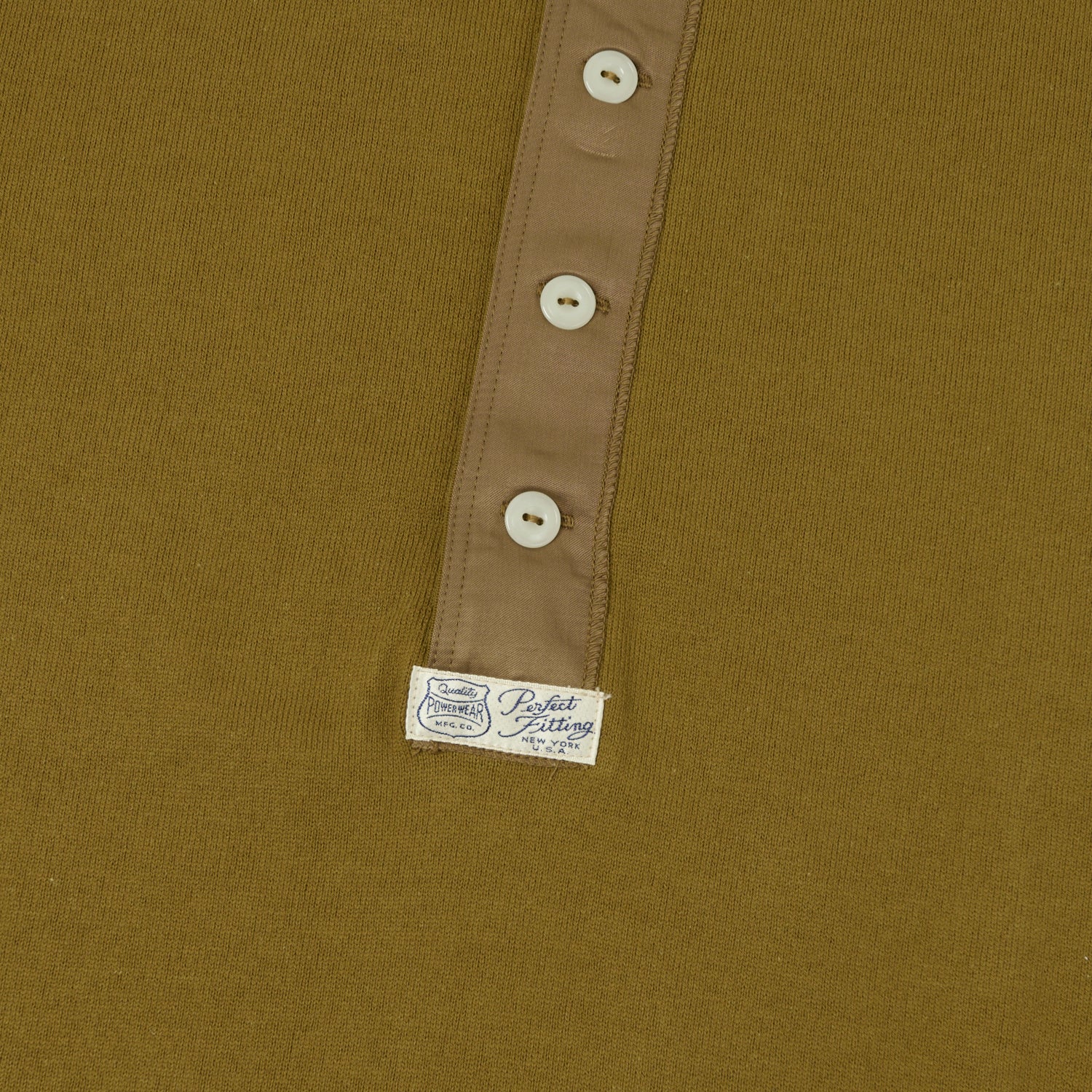 Freewheelers & Co Power Wear Long Sleeve Henley - Olive Drab