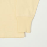 Freewheelers Henley Necked Long Sleeve Shirt - Straw Cream