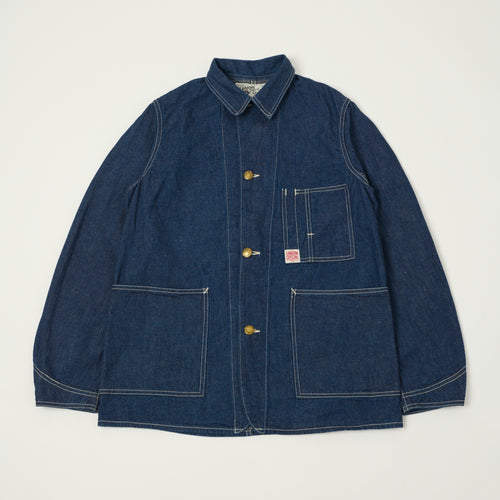 Freewheelers & Co Union Special Overalls 'Iron Wharf' 8oz. Denim Work Coat - One Wash