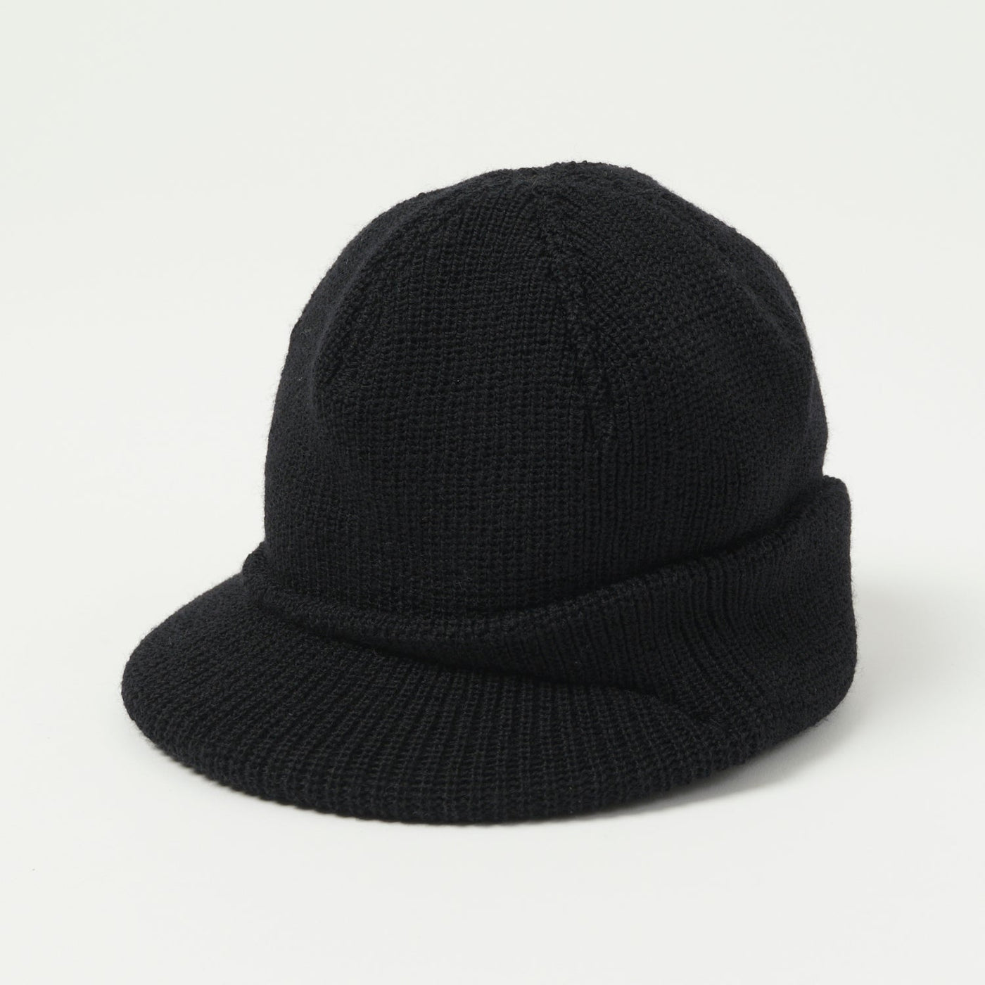 Freewheelers & Co M-1941 Wool Knit Jeep Cap - Black