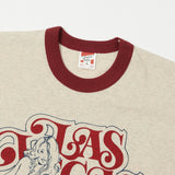 Freewheelers 2325013 'Las Vegas Stripper' Tee - Oatmeal/Crimson