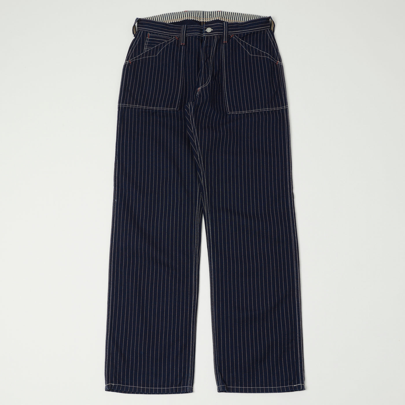 Freewheelers & Co Union Special Overalls 'Longshoreman' Overall Trouser - Indigo Wabash Stripe