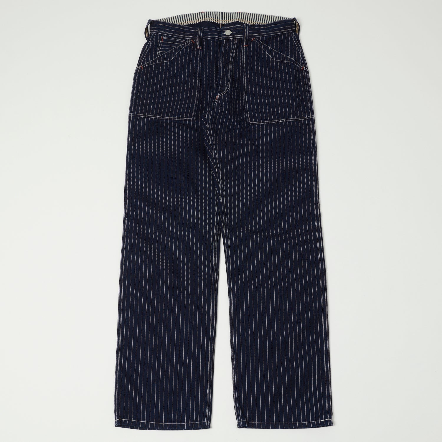 Freewheelers & Co Union Special Overalls 'Longshoreman' Overall Trouser - Indigo Wabash Stripe