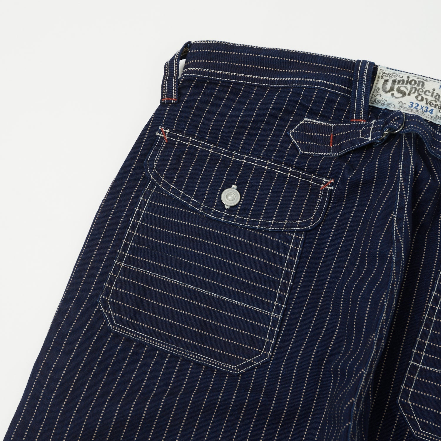 Freewheelers & Co Union Special Overalls 'Longshoreman' Overall Trouser - Indigo Wabash Stripe