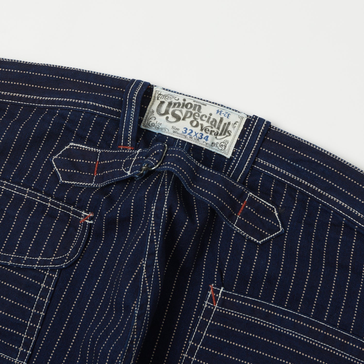 Freewheelers & Co Union Special Overalls 'Longshoreman' Overall Trouser - Indigo Wabash Stripe