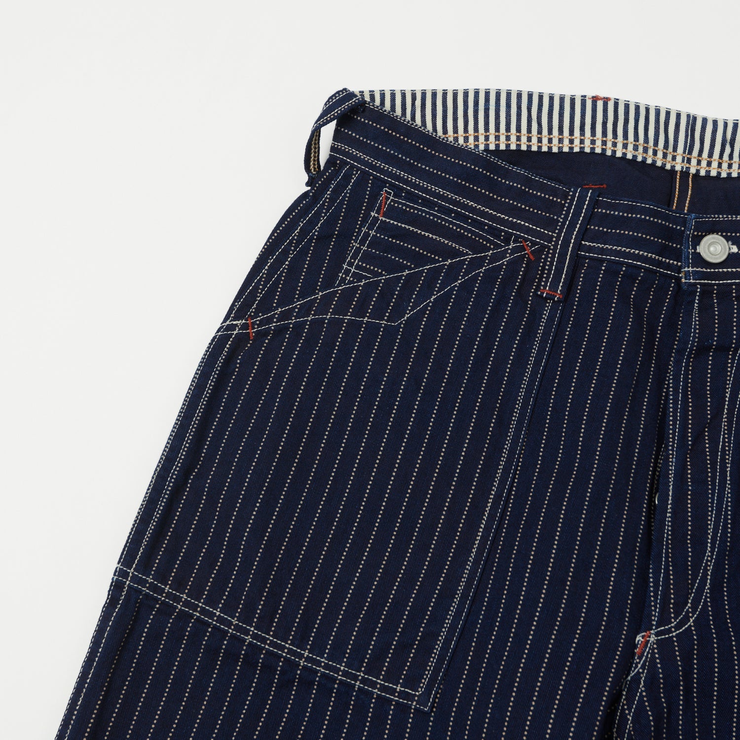 Freewheelers & Co Union Special Overalls 'Longshoreman' Overall Trouser - Indigo Wabash Stripe