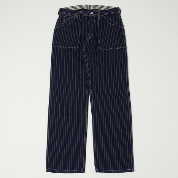 Freewheelers 2312001 Longshoreman Overall Trouser - Indigo Wabash Stripe